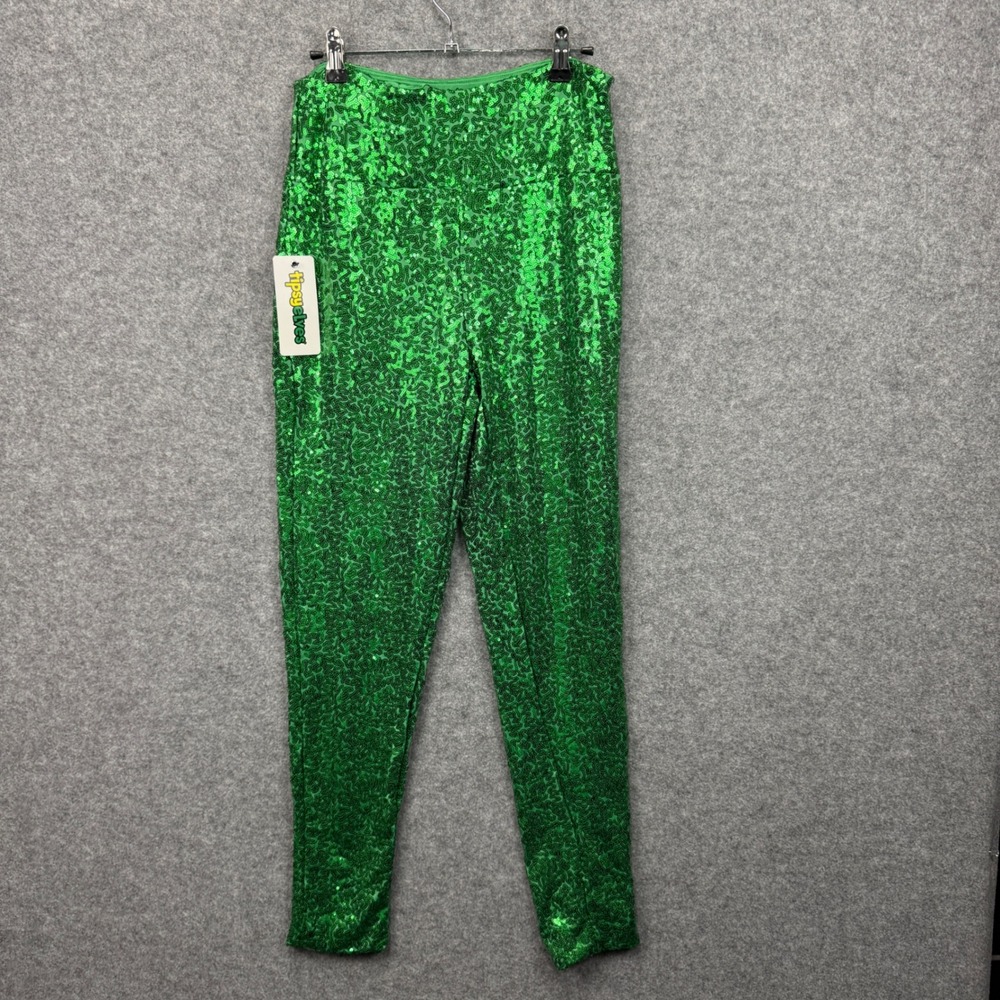 Tipsy Elves Womens Green‎ Sequin Leggings High Waisted St Patricks Day Party M